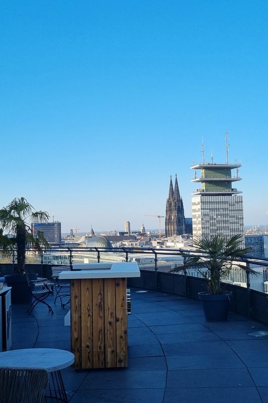 Aussicht auf den Dom von der Rooftop Bar Botanik