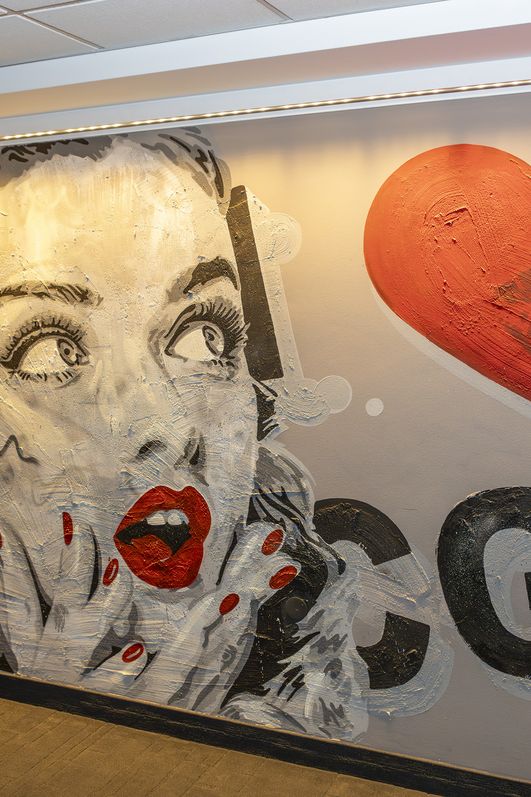 I love Cologne Grafitti an der Wand des Lindner Cologne City Plaza Hotels