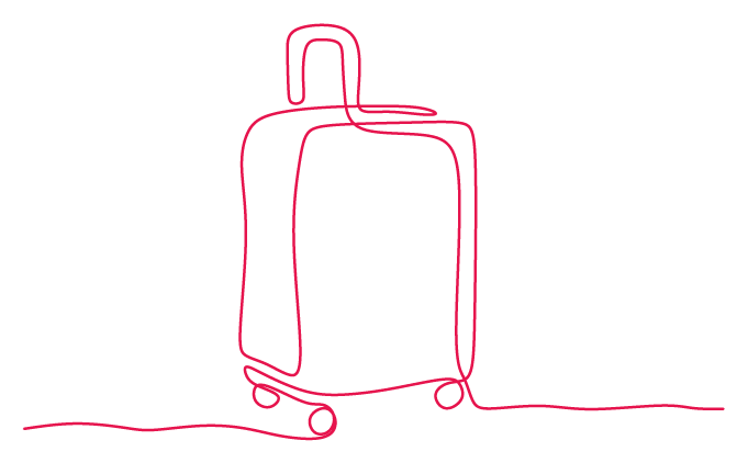 Rollkoffer, One-Line ©Shutterstock, Single Line