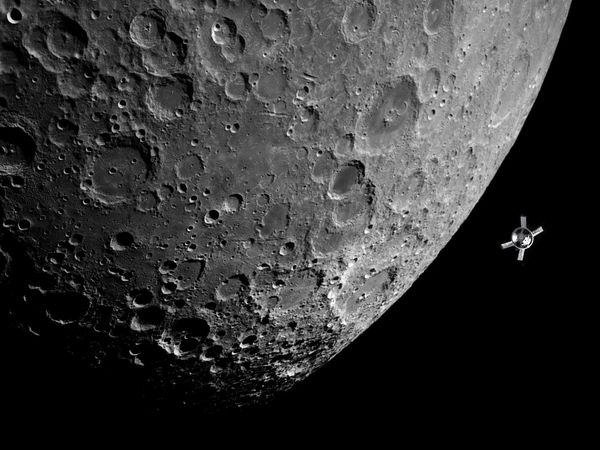 Raumschiff Orion fliegt um den Mon