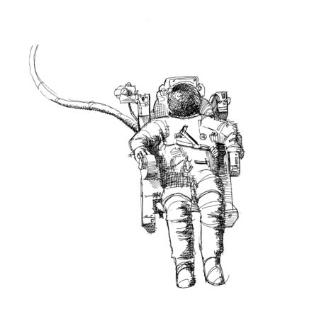 Zeichnung eines Astronauten